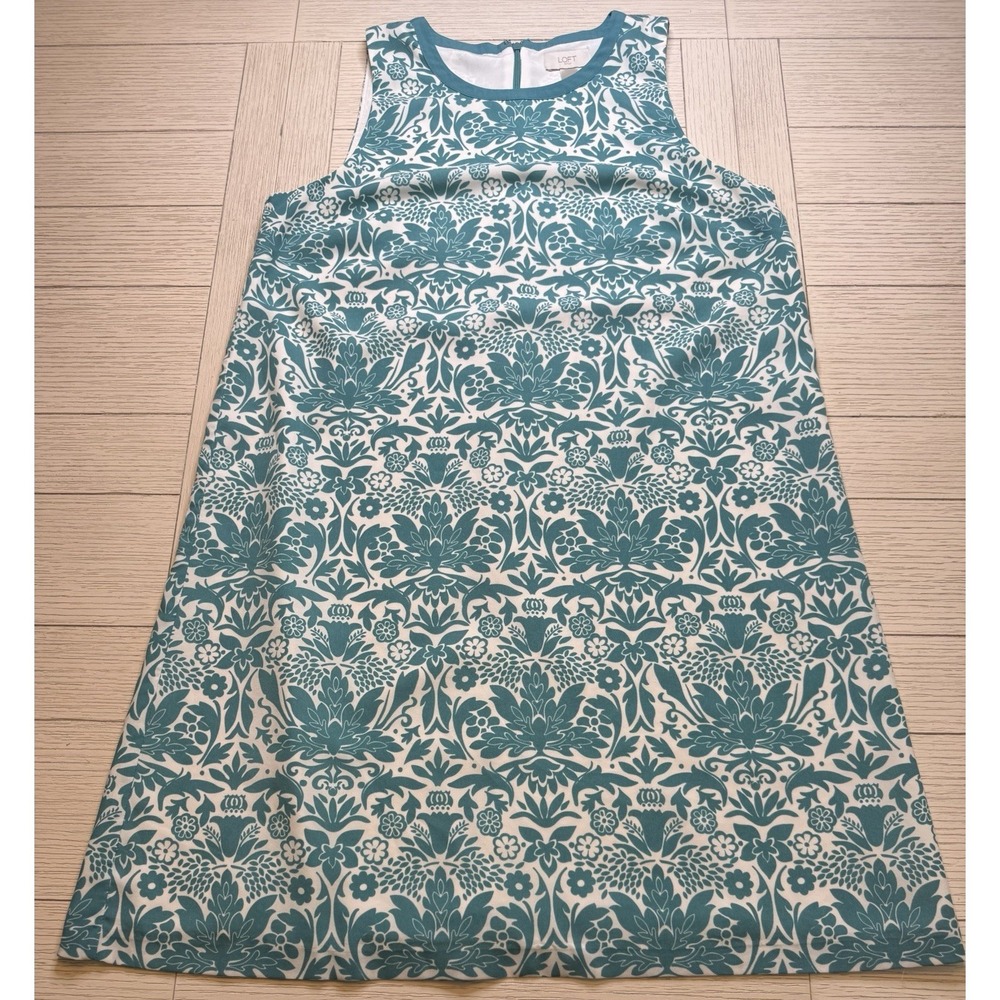 Ann Taylor LOFT Sleeveless Floral Knee Length Lined Dress Beachy Travel Resort L